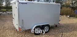 INDESPENSION TAV 5 BRAKED RAMP BOX VAN TRAILER 10FTx 5FT MOTORBIKE TWIN AXLE