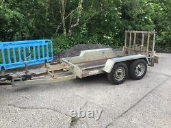 INDESPENSION TWIN AXLE PLANT TRAILER 2700kg, 8x4 FOOT BED, REAR DROP DOWN RAMP