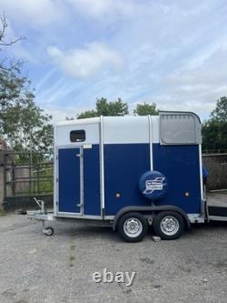 Ifor Williams HB510 2 Horse Trailer Twin Axle Back Ramp Blue/White 2015