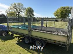 Ifor Williams LM146 14ft 3500kg Dropside Twin Axle Trailer with Mesh Sides Used