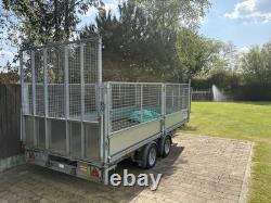 Ifor Williams LM146 14ft 3500kg Dropside Twin Axle Trailer with Mesh Sides Used