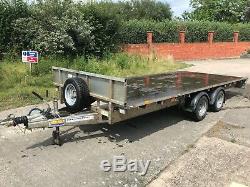 Ifor Williams LM166 Flat bed plant trailer twin axle 3500kg 16ft