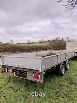 Ifor Williams LM166 Twin Axle Flatbed Trailer Dropsides 16ft x 6ft. Led Lights