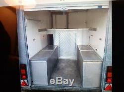 Ifor williams box trailer twin axle, BV105, custom fitout for go karts