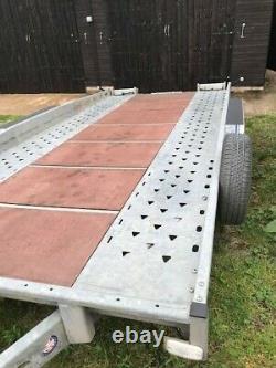 Indespension 14ft Car Trailer with built in Ramps 2700KG Twin Axle Transporter