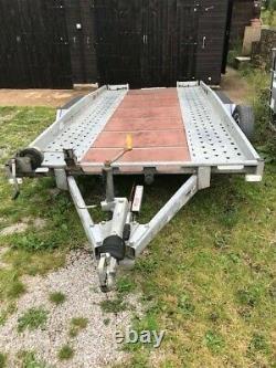 Indespension 14ft Car Trailer with built in Ramps 2700KG Twin Axle Transporter