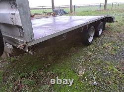 Indespension 14ft Twin Axle Beaver Tail Car Trailer 3.5ton With Ramps + Winch