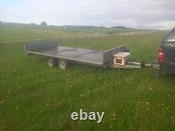 Indespension 14ft x 6ft4 twin axle flatbed trailer, ifor williams, bateson