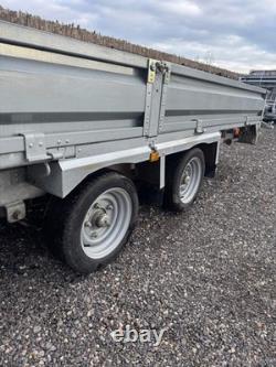 Indespension Braked 16' x 6'6 Twin Axle Flatbed Trailer Drop Side Ladder Rack R