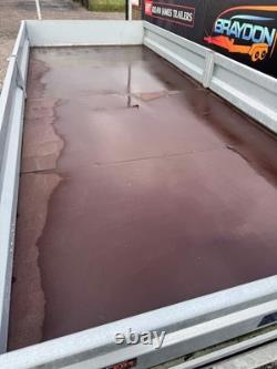 Indespension Braked 16' x 6'6 Twin Axle Flatbed Trailer Drop Side Ladder Rack R