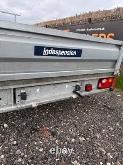 Indespension Braked 16' x 6'6 Twin Axle Flatbed Trailer Drop Side Ladder Rack R