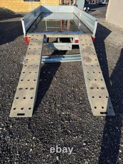 Indespension Braked 16' x 6'6 Twin Axle Flatbed Trailer Drop Side Ladder Rack R