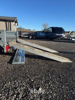 Indespension Braked 16' x 6'6 Twin Axle Flatbed Trailer Drop Side Ladder Rack R