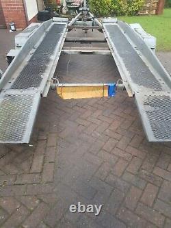 Indespension Twin Axle Tilt Bed Car Transporter Trailer With Winch 13ft 2600kg