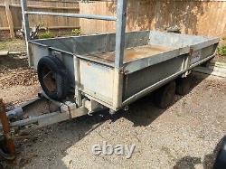 Indespension drop side flat bed trailer twin axle 2000kg