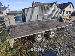 Indespension flatbed trailer 12ft4 X 6ft10 Twin Axle Braked