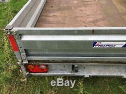Indespension twin axle trailer with tailgate ramp