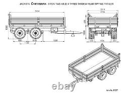 Jacksta 8 Ton Farm Trailer Drop Side Tipping With Brakes on all 4, Many Options