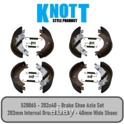 Knott Avonride Type 203x40 Auto Reverse Trailer Brake Shoes Twin Axle Set