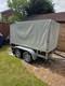 Large Twin Axle Covered Box Trailer Canvas Top Heavy Duty Utility Trailer