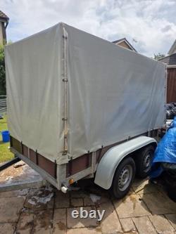 Large Twin Axle Covered Box Trailer Canvas Top Heavy Duty Utility Trailer