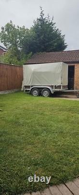 Large Twin Axle Covered Box Trailer Canvas Top Heavy Duty Utility Trailer