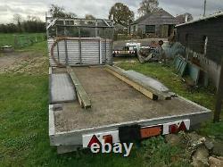 Large flatbed twin axle trailer Superb extremely lightweight Aluminium body