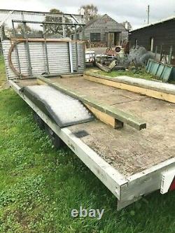 Large flatbed twin axle trailer Superb extremely lightweight Aluminium body