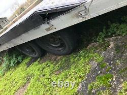 Large flatbed twin axle trailer Superb extremely lightweight Aluminium body