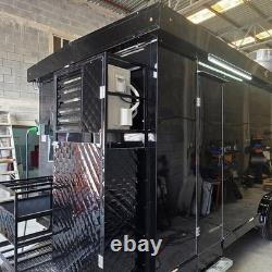 Luxury Black Twin Axle Mobile Catering Trailer LED Street Food Unit