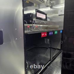 Luxury Black Twin Axle Mobile Catering Trailer LED Street Food Unit