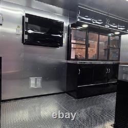 Luxury Black Twin Axle Mobile Catering Trailer LED Street Food Unit