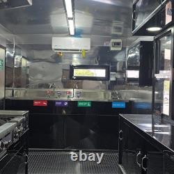 Luxury Black Twin Axle Mobile Catering Trailer LED Street Food Unit