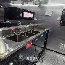 Luxury Black Twin Axle Mobile Catering Trailer LED Street Food Unit