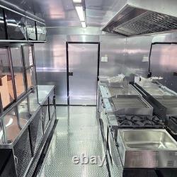 Luxury Black Twin Axle Mobile Catering Trailer LED Street Food Unit