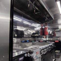 Luxury Black Twin Axle Mobile Catering Trailer LED Street Food Unit