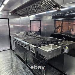 Luxury Black Twin Axle Mobile Catering Trailer LED Street Food Unit