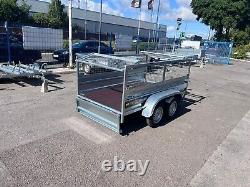 MESH SIDES TRAILER 8ft x 4.4ft TWIN AXLE 250cm x 135cm 750kg UNBRAKED