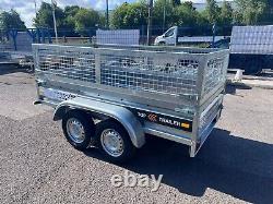 MESH SIDES TRAILER 8ft x 4.4ft TWIN AXLE 250cm x 135cm 750kg UNBRAKED