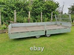 Meredith & Eyre Twin Axle Flat Bed Trailer 16ft 3500kg Sides Ramps Winch Ifor