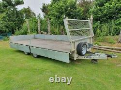 Meredith & Eyre Twin Axle Flat Bed Trailer 16ft 3500kg Sides Ramps Winch Ifor
