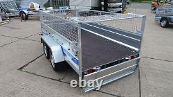 Mesh Sides Car Trailer Twin Axle 750kg Cage Trailer 8x4 Double Axle