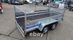 Mesh Sides Car Trailer Twin Axle 750kg Cage Trailer 8x4 Double Axle