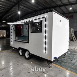 Modern White Twin Axle Catering Trailer LED Serving Hatch Street Food Unit