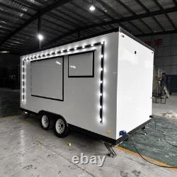 Modern White Twin Axle Catering Trailer LED Serving Hatch Street Food Unit