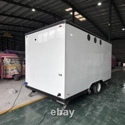 Modern White Twin Axle Catering Trailer LED Serving Hatch Street Food Unit