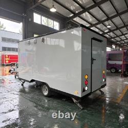Modern White Twin Axle Catering Trailer LED Serving Hatch Street Food Unit