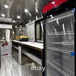 Modern White Twin Axle Catering Trailer LED Serving Hatch Street Food Unit