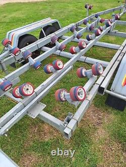 Multi-Roller Boat Trailer, twin axle, max laden weight 2500kg. VGC