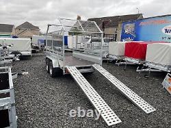 NEW 10ft X 5ft TWIN AXLE NIEWIADOW TRAILER WITH 80CM MESH WITH RAMPS 2700KG